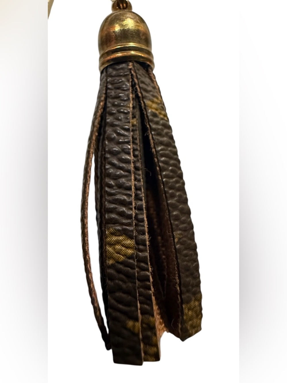 Louis Vuitton Upcycled Repurposed Leather Tassel KeyChain Bag Charm Turquoise - Picture 6 of 6